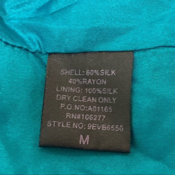 Hale Bob Turquoise Blue & Brown Velvet Beaded Silk Slip Dress - Picture 8 of 9